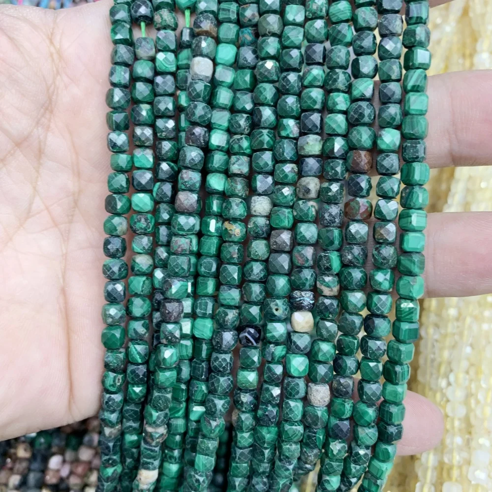 Großhandel mit natürlichen Labradorit-Turmalin-Steinperlen, Sonnenstein, 4 x 4 mm, Würfel, DIY-Ohrringe, Halskette, Armband, Schmuckherstellung – Detail 11