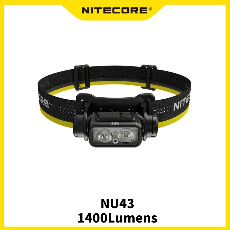 NITECORE NU43 1400lumen faro ricaricabile colore fascio bianco + luce rossa batteria integrata agli ioni di litio da 3,400mAh