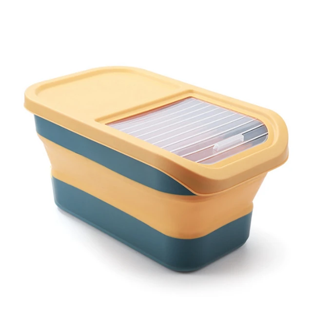 Recipient pliabil pentru depozitarea hranei pentru câini, recipient pentru hrană pentru animale de companie cu capace, recipiente etanșe pentru hrană pentru pisici, pliabil, depozitare a orezului în bucătărie_voghion.com