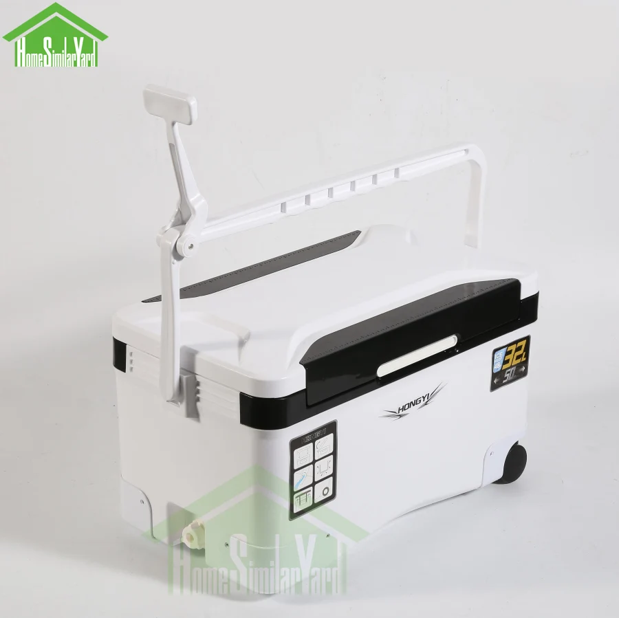 25-36L Camping Cooler Box Picnic Fishing Large Capacity Portable Keep Cold Trolley Box 10-72H Insulation Food Storage