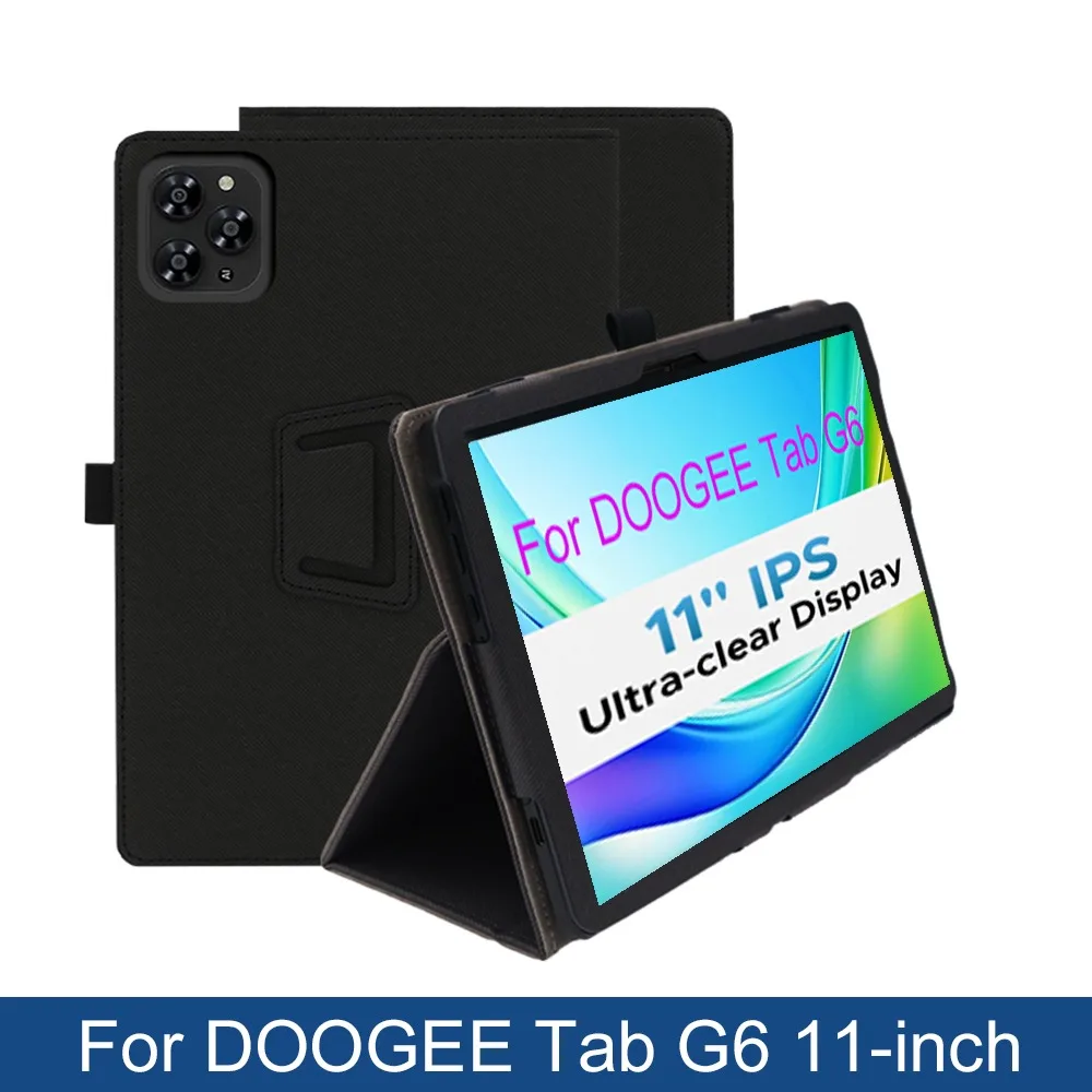 Elegant PU Leather Tablet Case with Two-Fold Stand and Magnetic Closure, Featuring a Convenient Hand Strap,