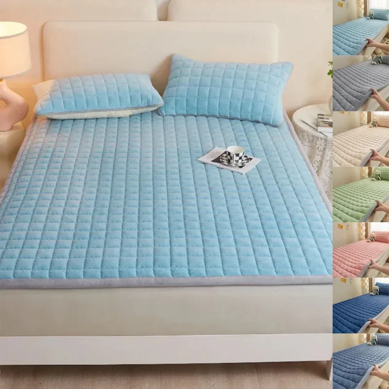 1PC Multi Size Soft Thin Mattress Printed Class A Milk Flour Mattress Solid Color Tatami Student Dormitory Rental House