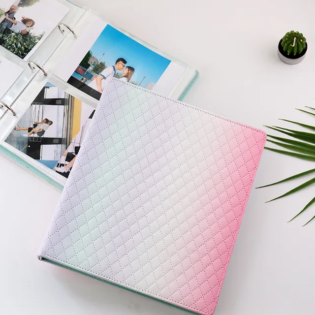 Rainbow Color Pu Bőr A5 Wide Binder Photocards Book Style Album 3 Hüvelykes 4 6 Mini Instax Kártya De Fotók - Image 2