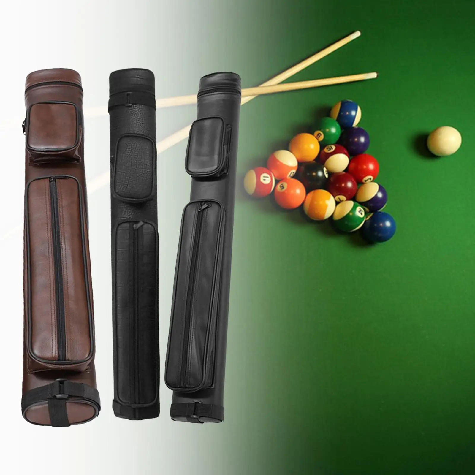 Durable Billiard Pool Bag 4 Holes Carrying Case Accessory Billiard Stick Storage Pu Leather Holder For Billiard Stick Rod