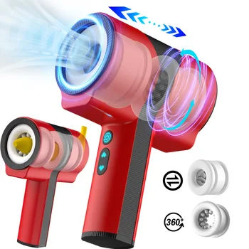 Automatic Male Masturbators Cup with 5*5*7 Thrusting Rotating Vibrating Quiet Hands Free Pocket Pussy Stroker 3D Sex Toys for Me