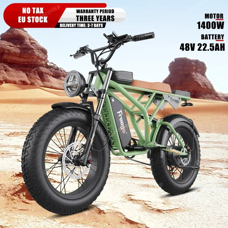E Bike 1400W Gamma Motore 100Km Adulto 20*4.0 Pollici Grasso Pneumatico Bici Elettrica 48 V22.5 Ah Batteria Moto Elettrica Bicicletta Elettrica