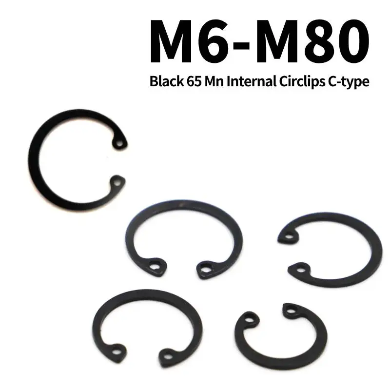 

Black 65 Manganese Steel Internal Circlips C-type Elastic Open Circlip C Type Internal Circlip Retaining Rings DIN472