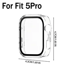 Dual PC Cases with Tempered Glass Screen Protector - Premium Protective Cover and Anti - Scratch Film for 2PCS (Clear - For Fit 5Pro)