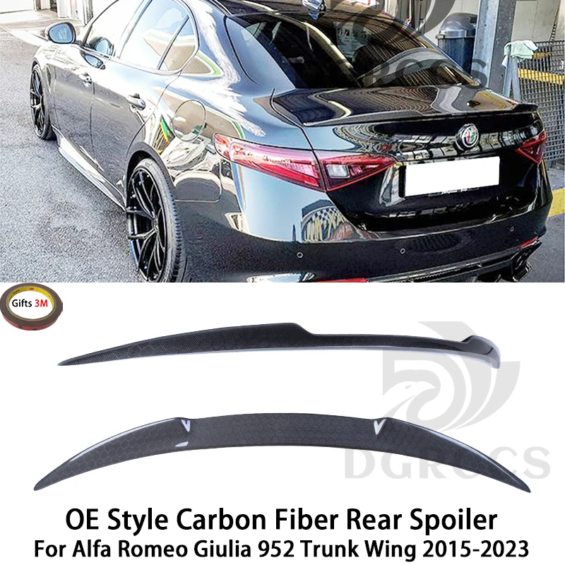 

For Alfa Romeo Giulia 952 OE Style Carbon Fiber Rear Spoiler Trunk Wing 2015-2023 Honeycomb carbon Forged carbon