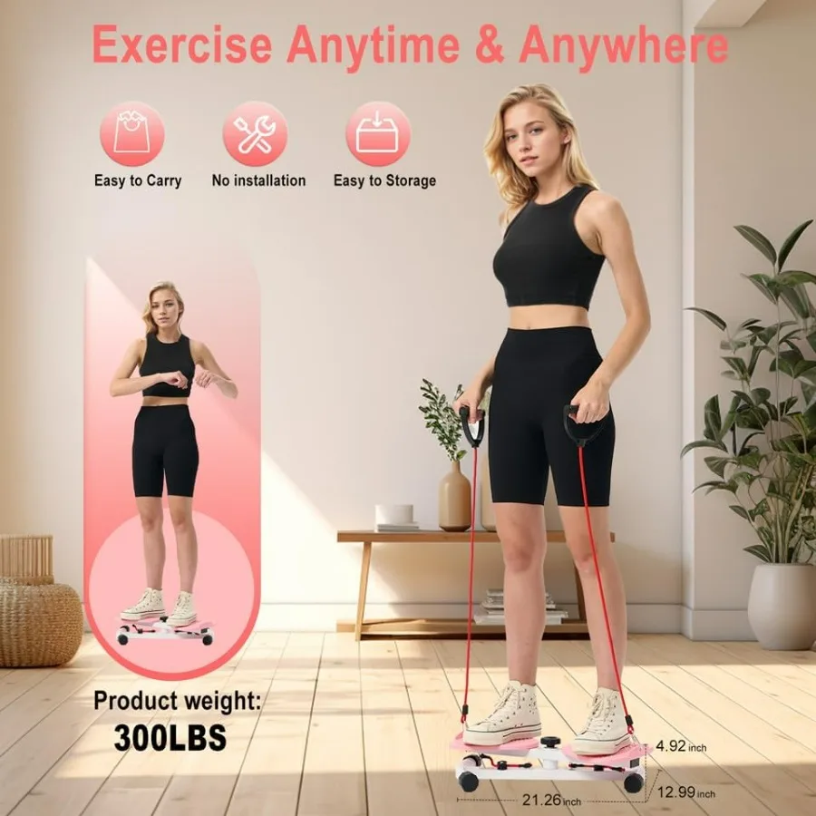 Waist Twister Ab Machine with 300 lbs Weight Capacity Anti-slip twist board Noiseless Home Gym Exercise Equipment for Women Men
