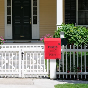 벽걸이형 우편함, 레트로 스타일, 대용량, 집 야외 철제 사무실