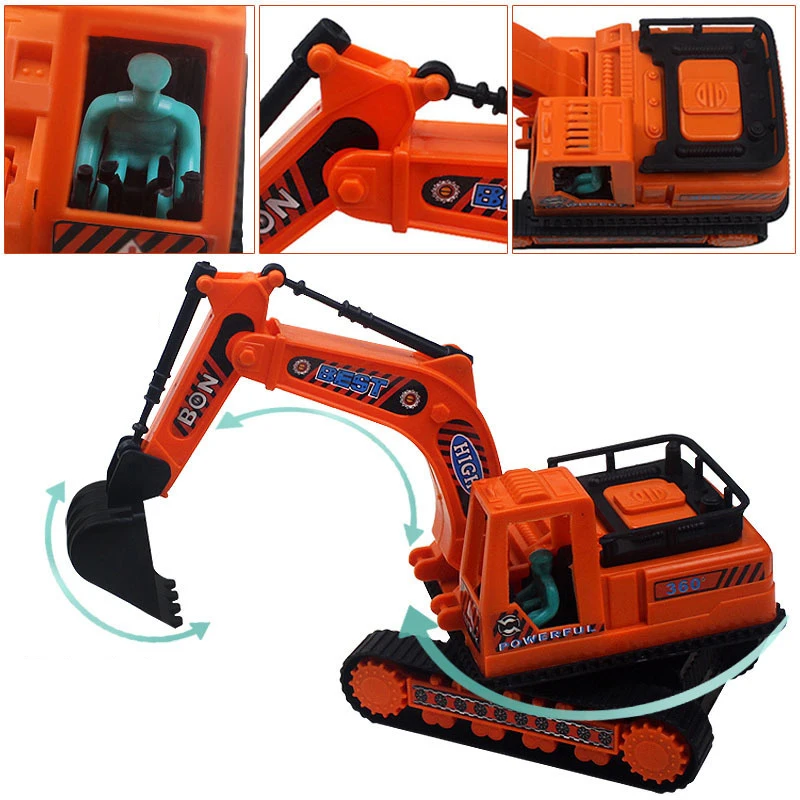Engineering Diecast Toys for Boys Plastic Construction Excavator Kids Truck Children Vehicle Model Gifts - 3
