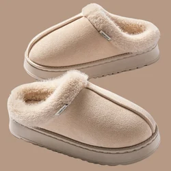 Cozy Women's Plush Fleece Lined Winter Slippers with Soft Soles - 36 - 37 (Beige)