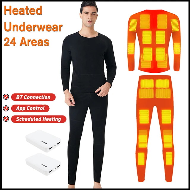 Beheizte Unterwäsche Winter warm 24 Bereiche elektrische USB beheizte  Heizung Hemd und Hose Set App Steuerung 5 Temperature in stellungen -  AliExpress