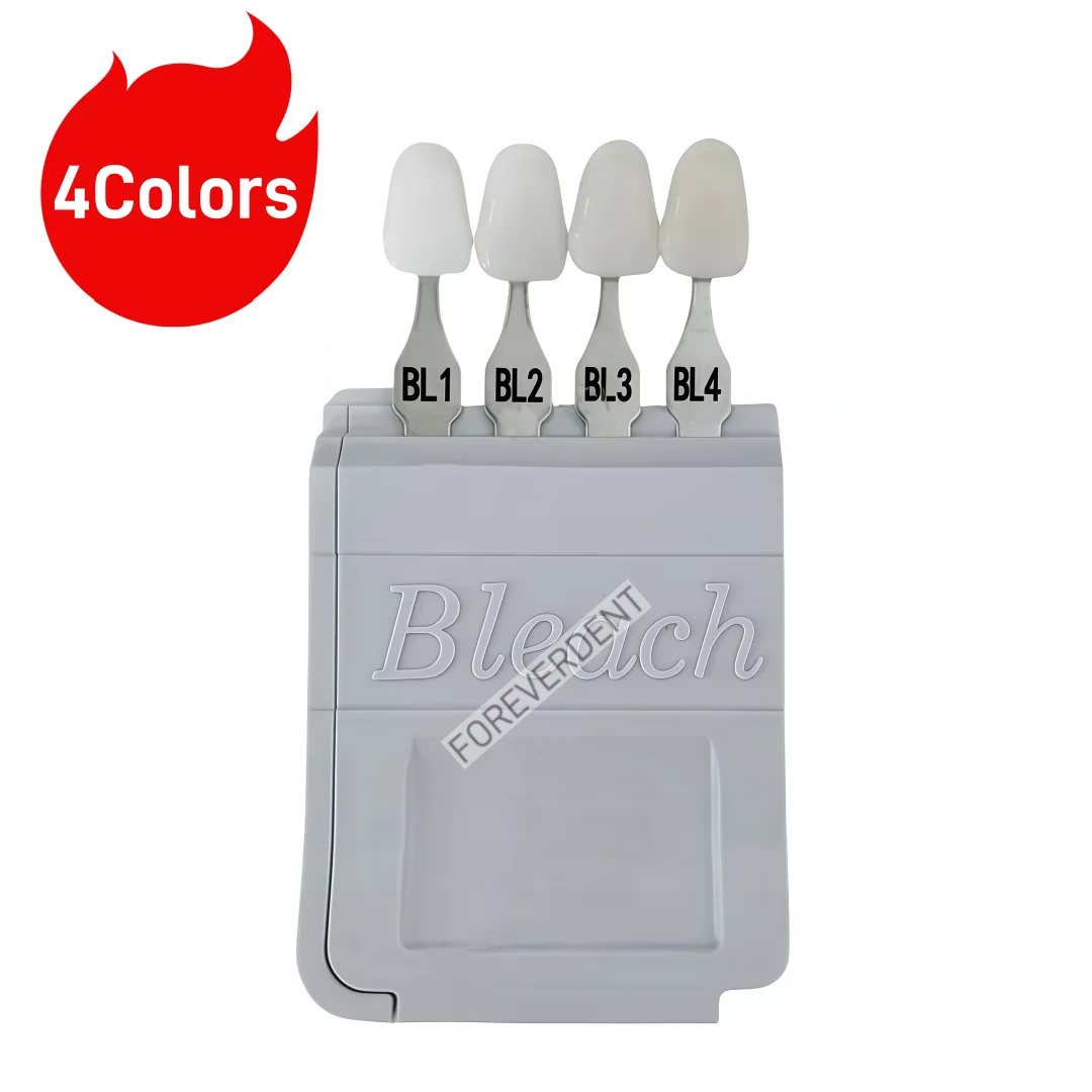 מדריך להלבנת שיניים A-D Bleached Shade Guide Bleach Chart 4/9/20 צבעים על בסיס להלבנת שיניים Vita BL1/2/3/4