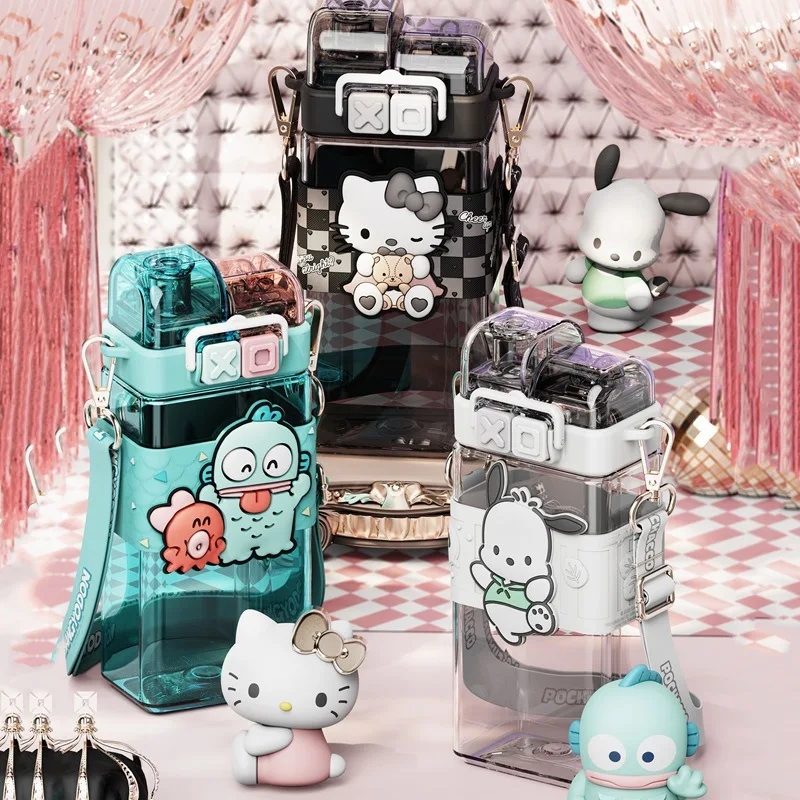 

Sanrio серия панк двойная чашка для напитков 520 мл прямая Подарочная чашка для напитков портативная соломенная двойная чашка для девочек, детей и студентов