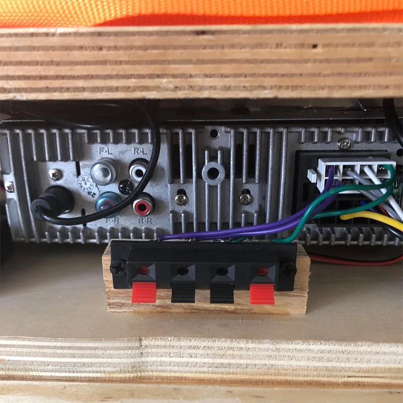 Copper 4 Positions Way Spring Connector Terminal Block Push Release Wiring Clip Connection Audio Stereo Speaker 2pcs