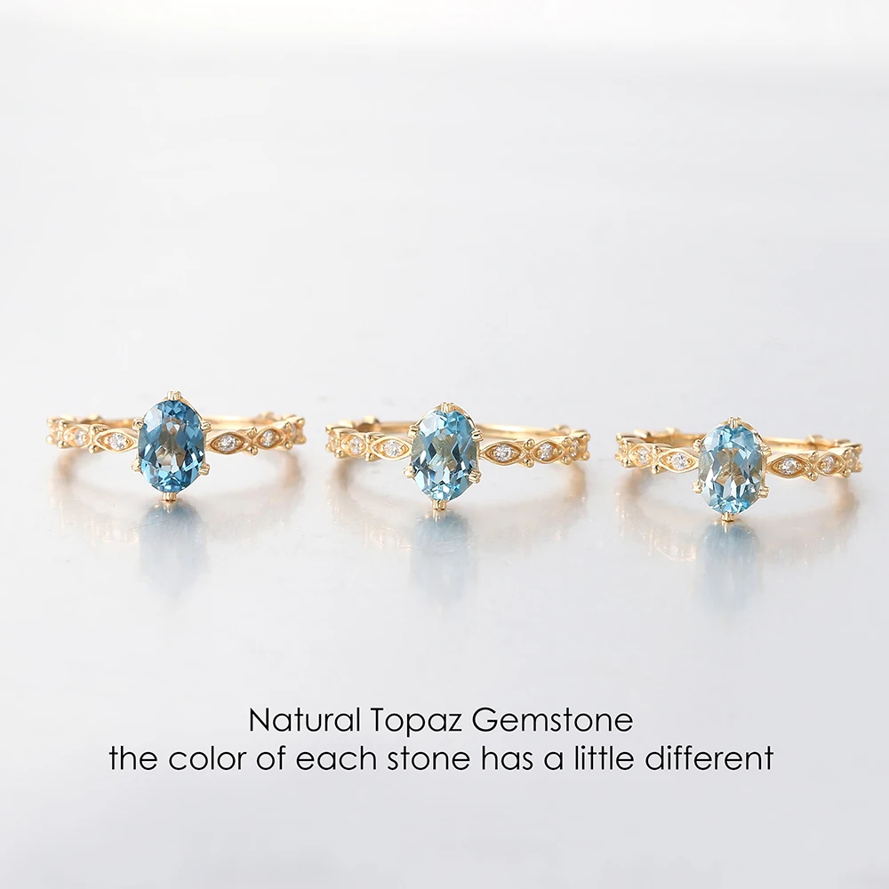 LAMOON Natural Topaz Rings For Women Gemstone Ring Blue Topaz 925 Sterling Silver K Gold Plated Wedding Engagement RI178 silver ring,wedding rings,silver rings,gold plated rings,gemstone ring,gold plated silver ring,natural stone ring