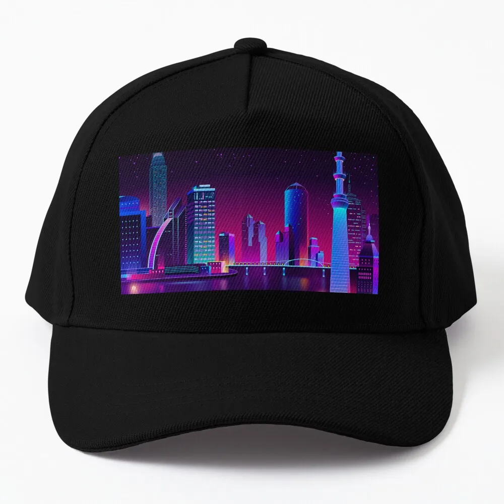 

Synthwave Neon City Baseball Cap beach hat cute Beach Bag Women'S Hats 2023 Men'S