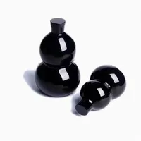 12cm Natural Obsidian Gourd Crystal Gourd Home Decor Energy Spiritual Healing 1