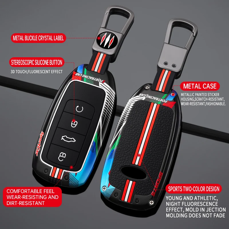 Premium Metal & Silicone Car Key Case Cover