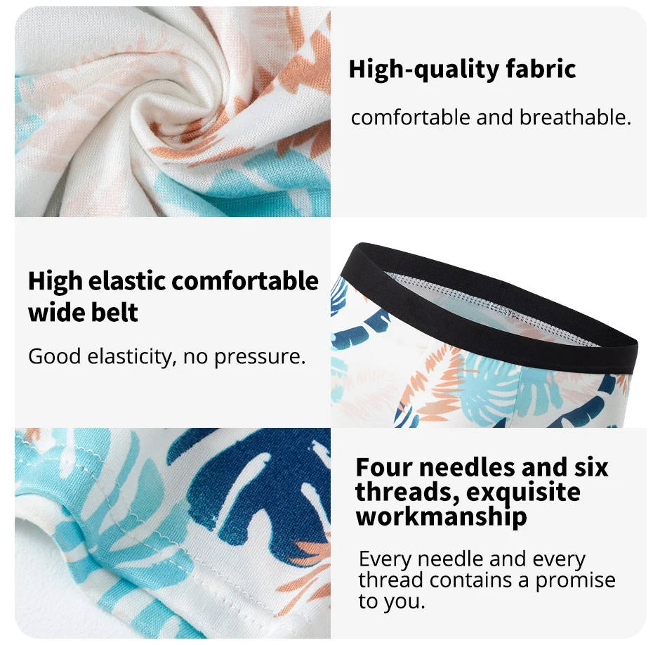 Fashionable 4-Piece Men's Flower Underwear Comfortable Breathable Boxers 8 S6836fbf21df24949b135271183a49971V Fashionable 4-Piece Men's Flower Underwear Comfortable Breathable Boxers
