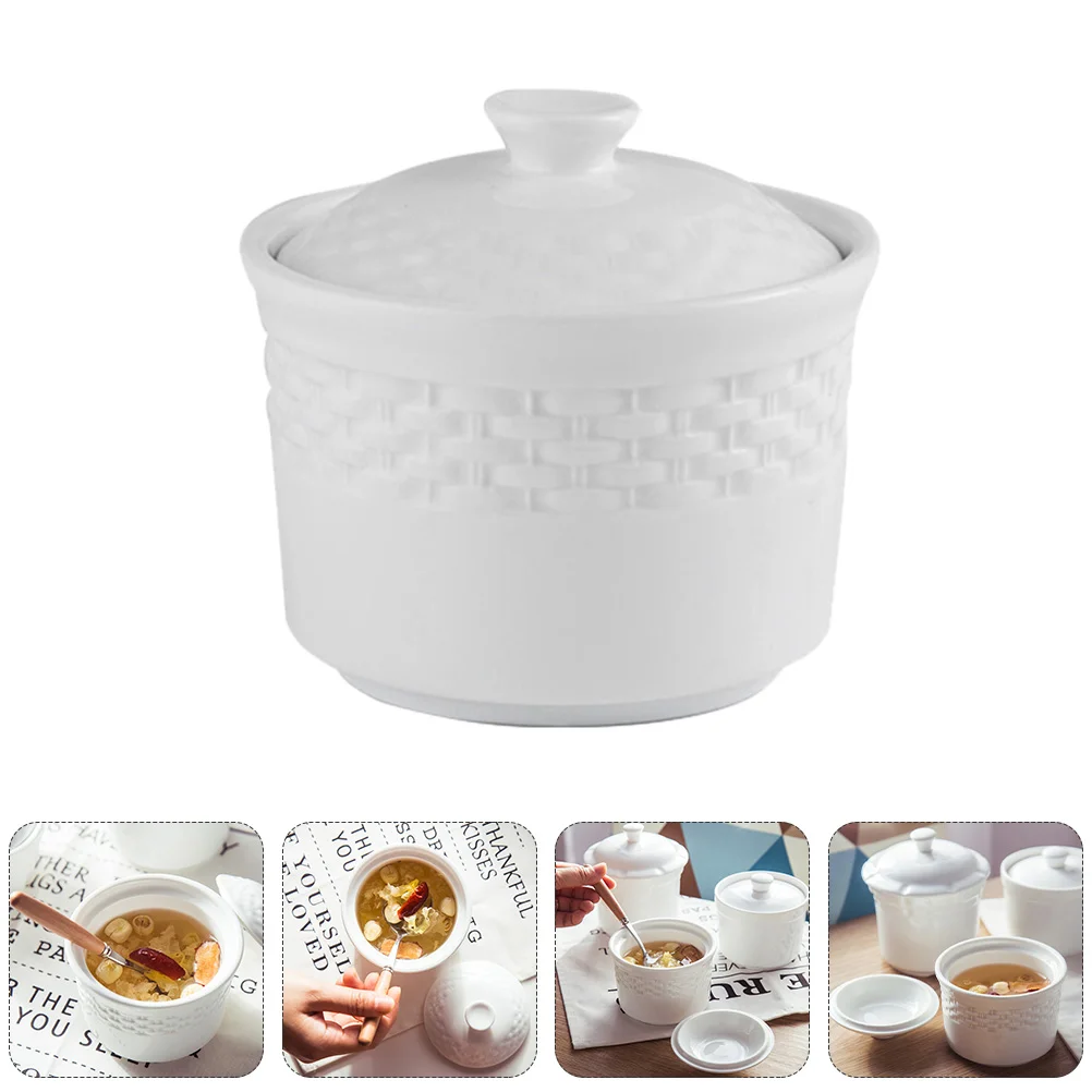 SoupPotCeramicBowlStewBowlsSteamLidCupOnionSteamingNoodle