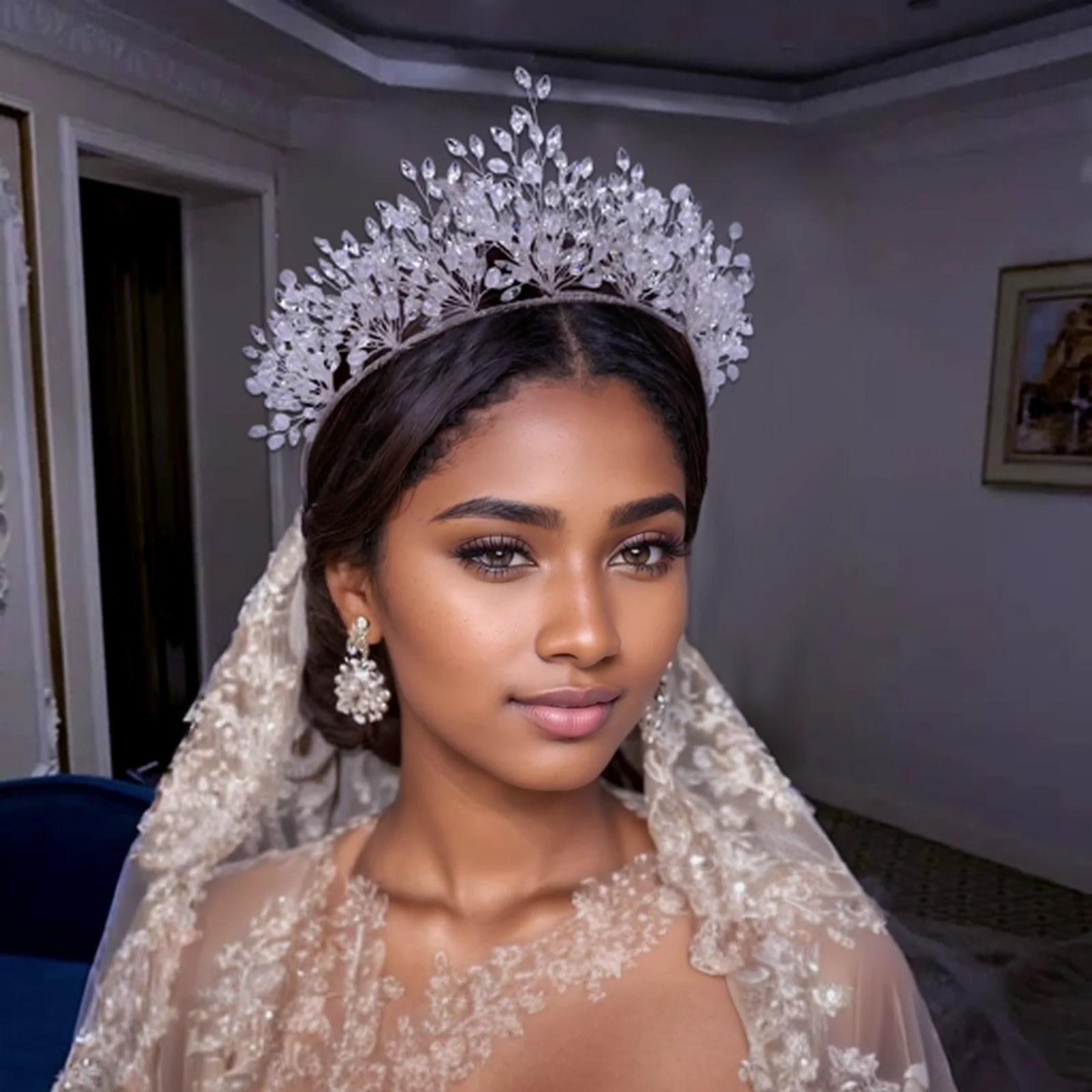 

HP361 блестящая полная фотосессия свадебная корона для девичника аксессуары для волос серебряные головные уборы ручной работы