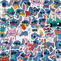 50pcs Disney Mix Cartoon Cute Stitch Micky Princess Stickers Vinyl Laptop Luggage Skateboard Waterproof Girl Sticker 2