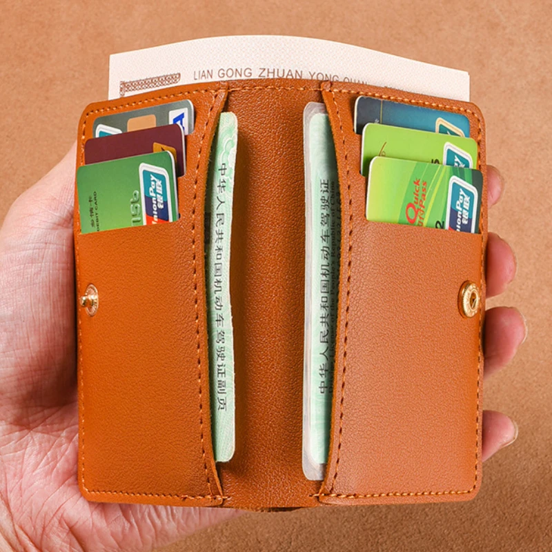 New Solid color PU Leather Small Wallet for Men Short Simple Women's Purse Fashion Ultra Thin Credit Card Bag Coin Purse 4