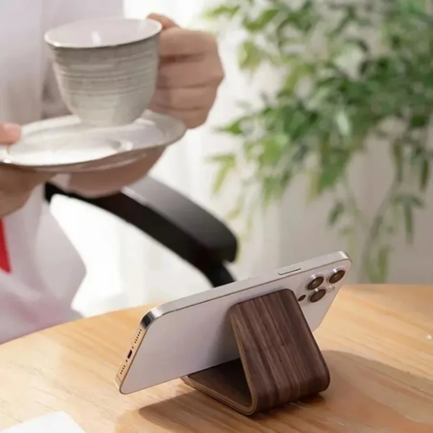 Vintage Style Wooden Desktop Smartphone Holder Stand