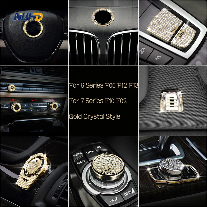 

For BMW 6 7 Series F12 F01 F02 09-15 Car Trim Center Air Condition Adjust Knob Cover Switch Button Interior Stickers Accessories