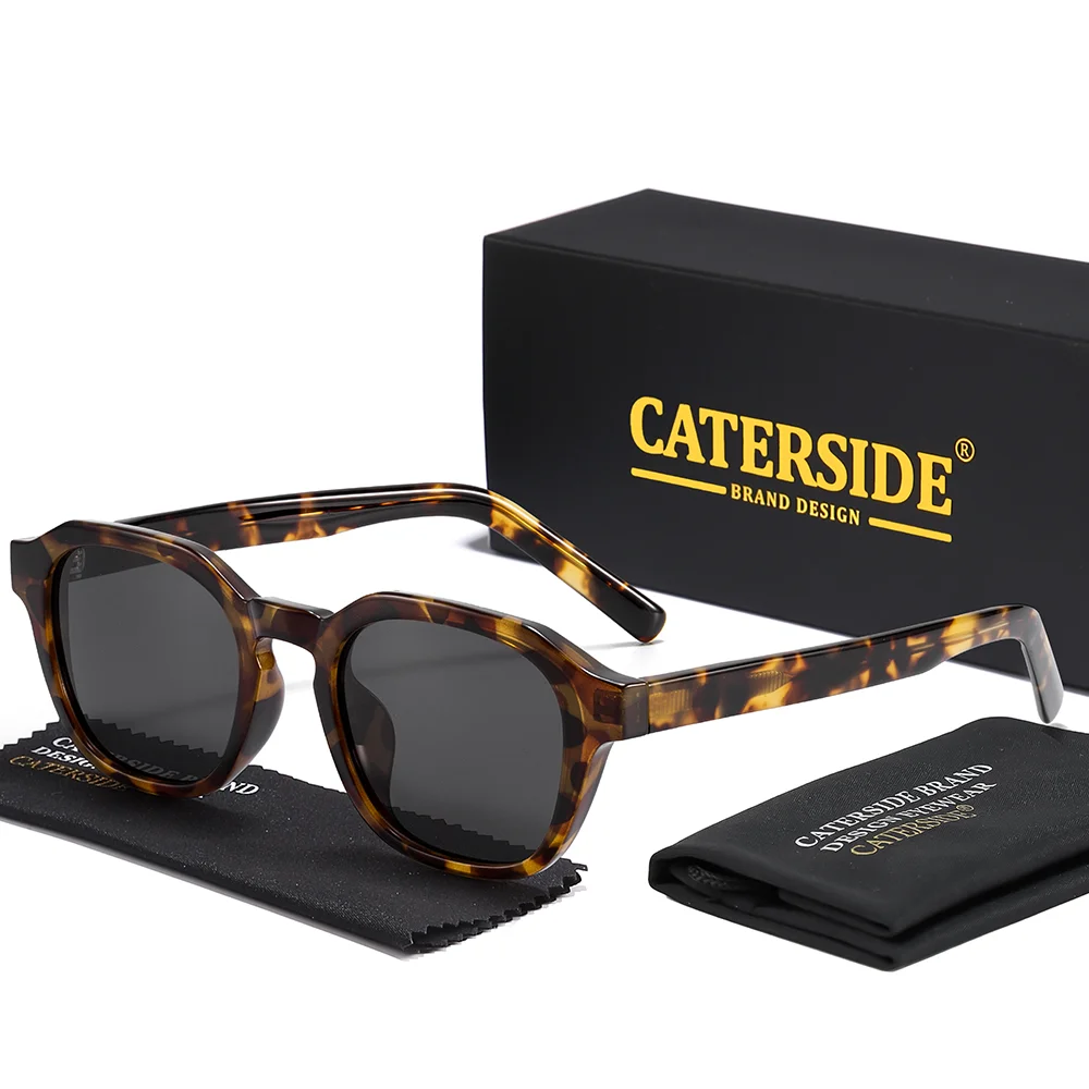 CATERSIDE Neue Retro-Quadrat-Sonnenbrille für Herren, polarisiert, UV400, Premium-Acetat-Rahmen, Sonnenbrille für Damen, Outdoor, trendige Fahrbrille – Detail 13