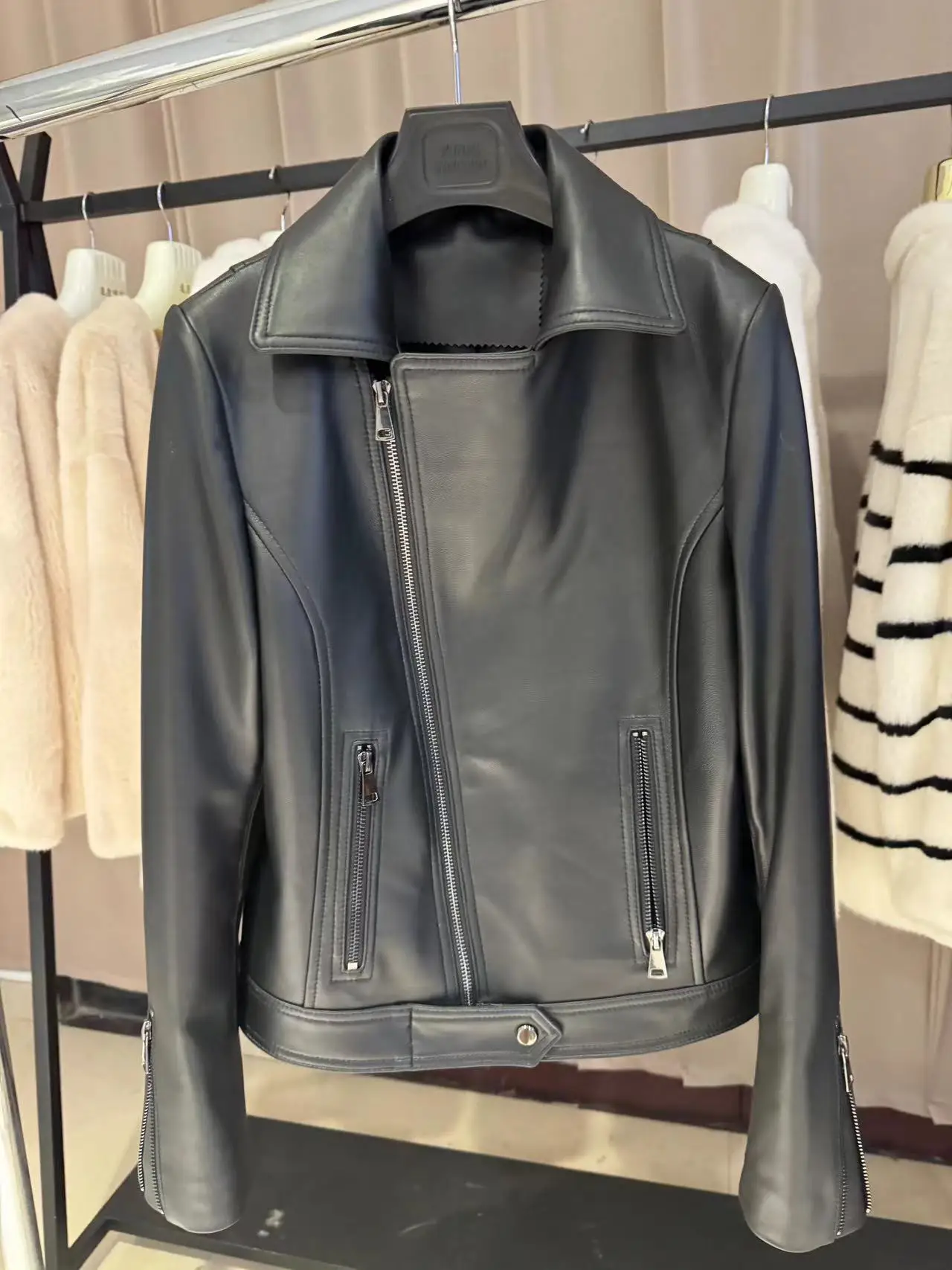 Women Leather Jackets Sheepskin Genuine Leather Women Short TURN-DOWN COLLAR coat autumn winter outside wear coat