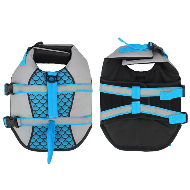 Écailles requin natation chien vêtements animal de compagnie gilet de sauvetage gilet harnais animal de compagnie natation maillot de bain d'été 4 Écailles requin natation chien vêtements animal de compagnie gilet de sauvetage gilet harnais animal de compagnie natation maillot de bain d'été 4