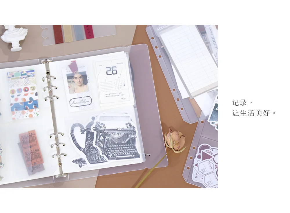 Folders attached to 6-ring binder