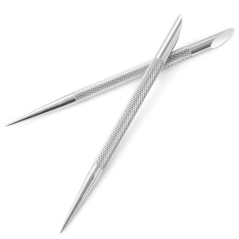 1pcs 2 In 1 Double-ended Stainless Steel Cuticle Pusher Nail Manicures Remover Manicure Sticks Tool For Nail Art