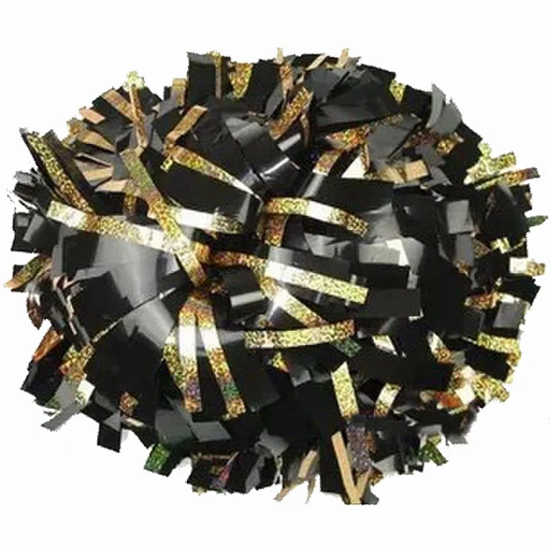 Cheerleader Pompons with Laser Wire, Be Shine and Gold, 6 " Sports Pompoms Supplies, Color Can Free Combination, 10Pcs