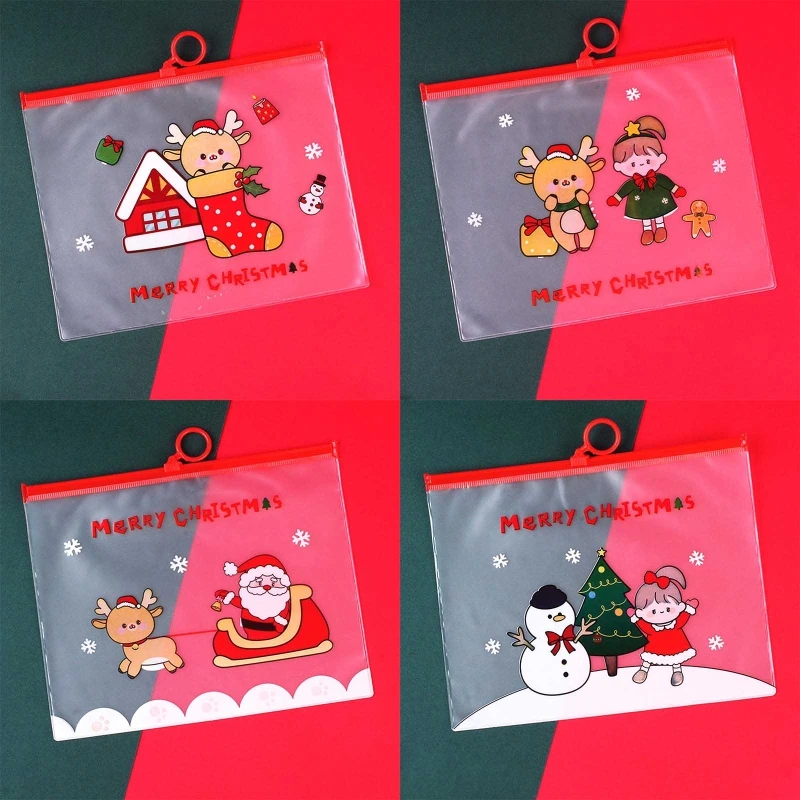 

Portable Waterproof Xmas Pencil for Case Multifunctional Makeup Pouch PVC Bag for Travel Cosmetics Stationery Small Crafts