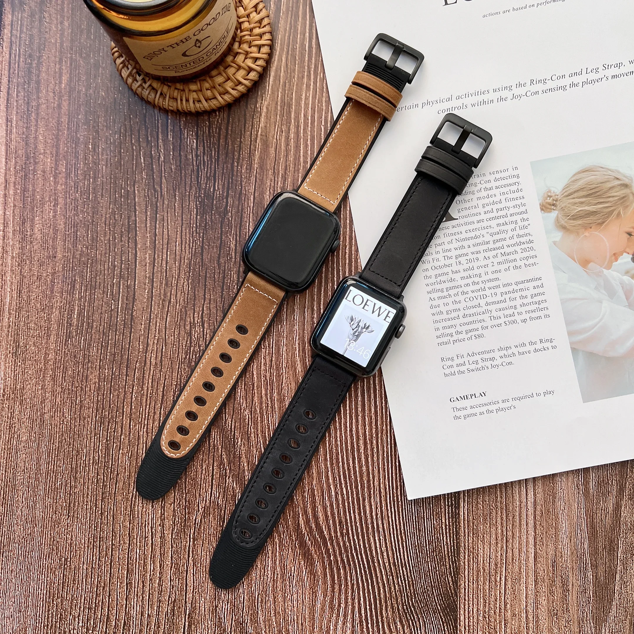 Silicone Leather Strap for Apple Watch Ultra 2 9 8 7 45mm 41mm 49mm 6 5 4 SE 44mm 40mm Wear-resistant Wristband Iwatch 3 38-42mm