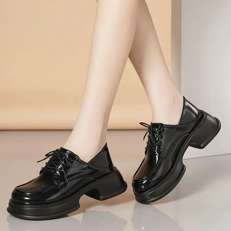 

Туфли для девочек, женская обувь, новинка 2023, осенне-зимние черные туфли-лодочки с мягкой подошвой и кружевом для девочек в стиле "Лолита", маленькие кожаные туфли