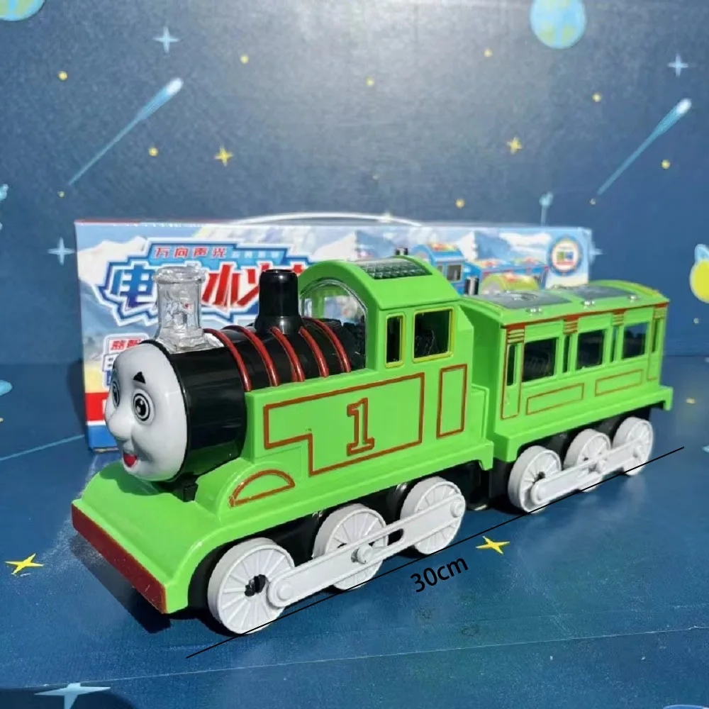Big train lights music electric small locomotive children electric train toy boy gift train model large size for Thomas toy car 4