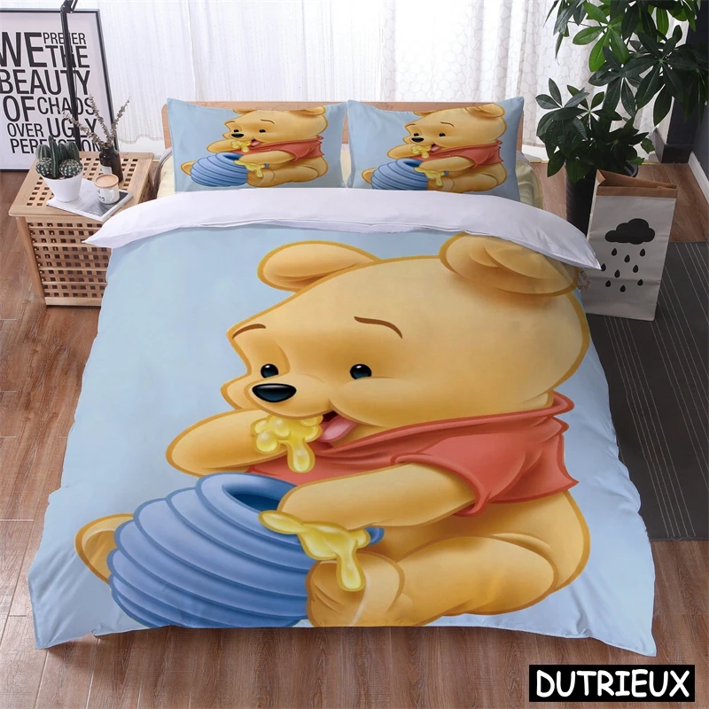 

Disney Winnie The Pooh 3D Bedding Set Children Kids Cute Cartoon Duvet Cover Set Soft Quilt Cover & Pillowcase Home Textile Gift