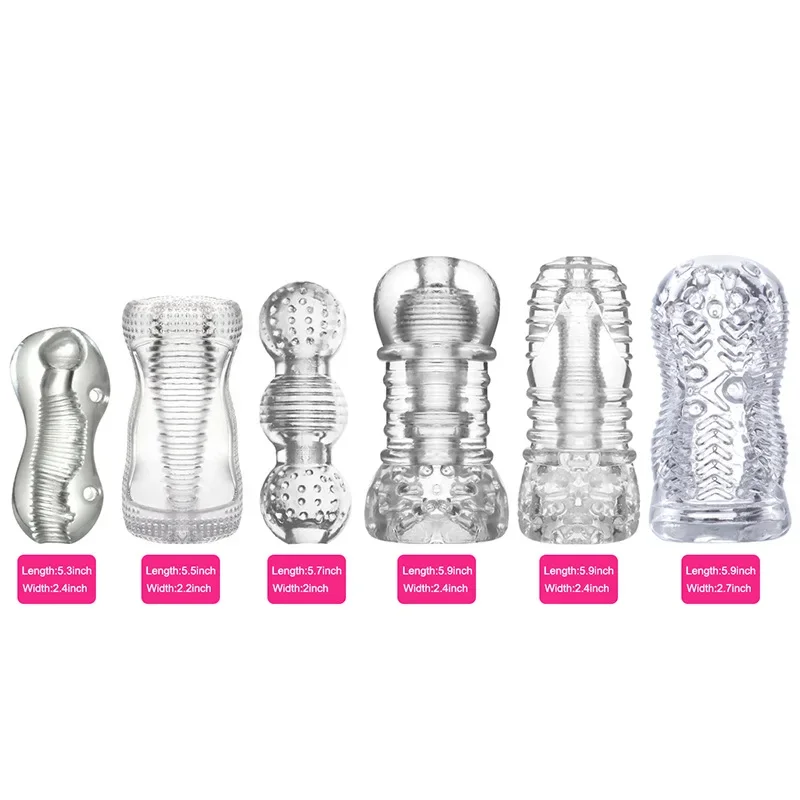 Male Masturbator Penile Grade Delayed Training Glans Trainer Pussy Clear Silicone Realistic Vagina Cock Massage Sex Toys For Men