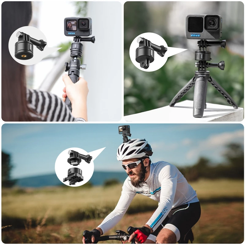 Ulanzi Go Quick II Release System for GoPro Hero 13 12 11 for Insta360 for DJI Osmo Action Mount Base Tripod Accessory