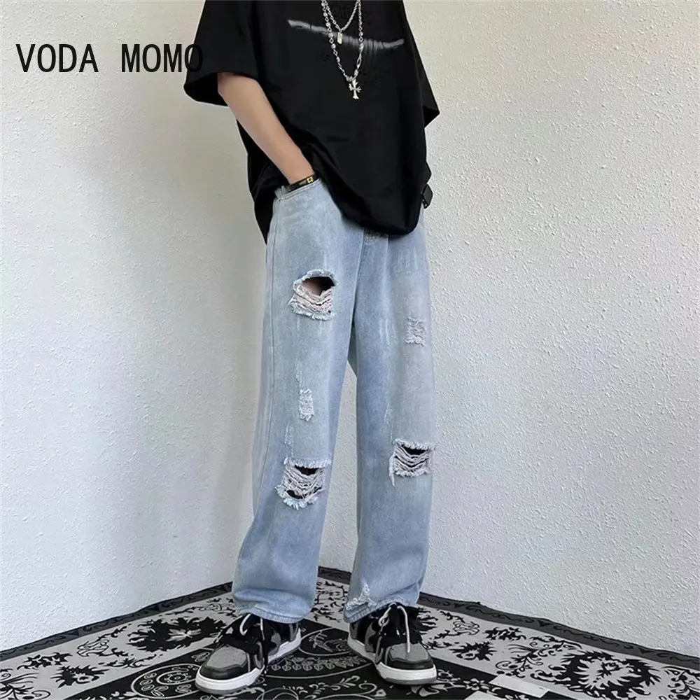 Jeans Da Uomo Gamba Larga Denim Cargo Jeans Pantaloni Larghi Dritti Larghi Jeans Da Uomo Hip Hop Streetwear Skateboard Pantaloni In Denim Neutro