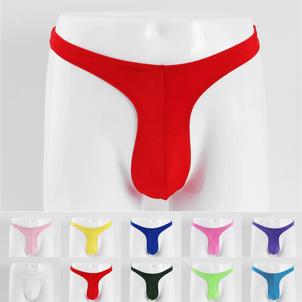 

2022 Men Sexy Thongs Underwear Bikini Brief G-string Underpants Short Low Rise Solid Color Sissy Panties Ropa Interior Hombre