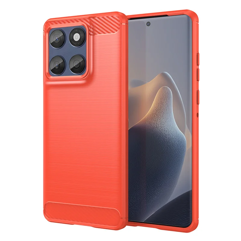 Luxury Carbon Fiber Silicone Shockproof Back Cover Case