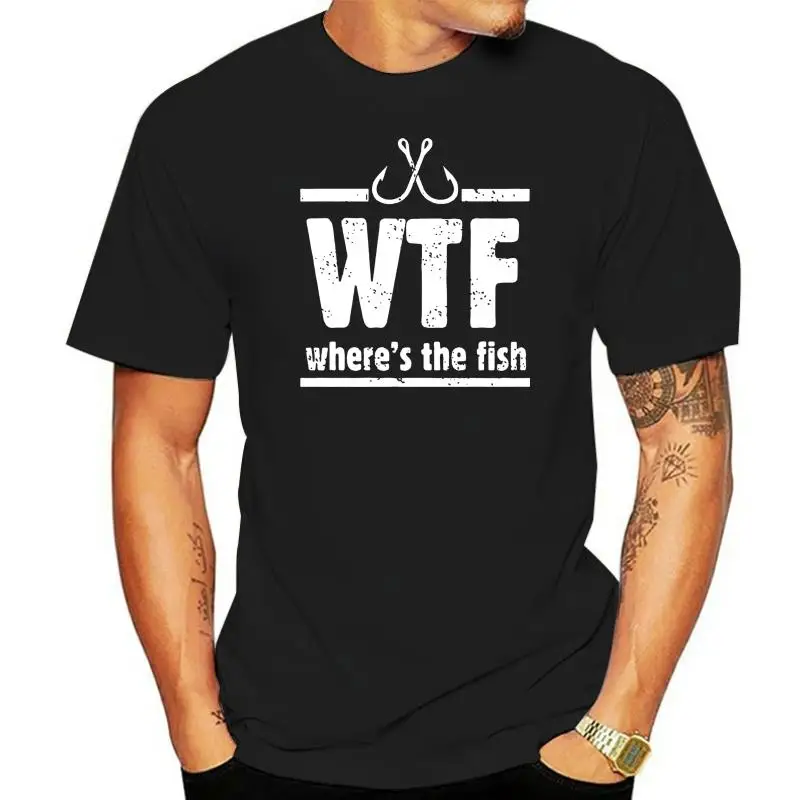 

Fishing t shirt Fishing Shirt Gift For Fisherman WTF Where's The Fish Casual tee A size S-5XL