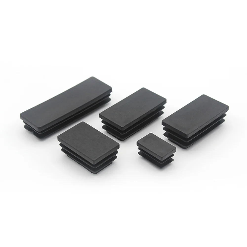 Rectangle Plastic Blanking End Cap Caps for Steel Tube Pipe 1/2/4/5/10pcs